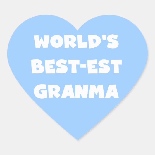 's Werelds Beste Granma Zwart-wit Hart Sticker (Voorkant)