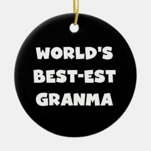 's Werelds Beste Granma Zwart-wit Keramisch Ornament