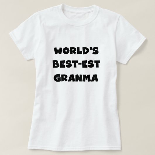 's Werelds Beste Granma Zwart-wit T-shirt (Design voorkant)