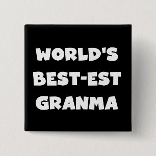 's Werelds Beste Granma Zwart-wit Vierkante Button 5,1 Cm