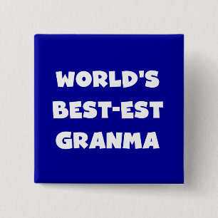 's Werelds Beste Granma Zwart-wit Vierkante Button 5,1 Cm