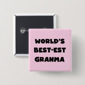 's Werelds Beste Granma Zwart-wit Vierkante Button 5,1 Cm (Voorkant /achterkant)