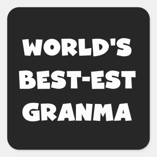 's Werelds Beste Granma Zwart-wit Vierkante Sticker (Voorkant)
