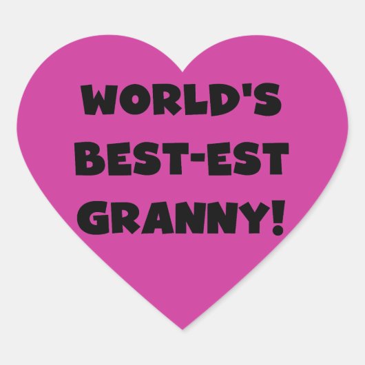 'S Werelds Beste Granny Black Text Tshirts Geschen Hart Sticker (Voorkant)