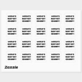 'S Werelds Beste Granny Black Text Tshirts Geschen Vierkante Sticker (Vel)