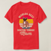 's Werelds beste grens van Boston terrier mama Col T-shirt (Design voorkant)