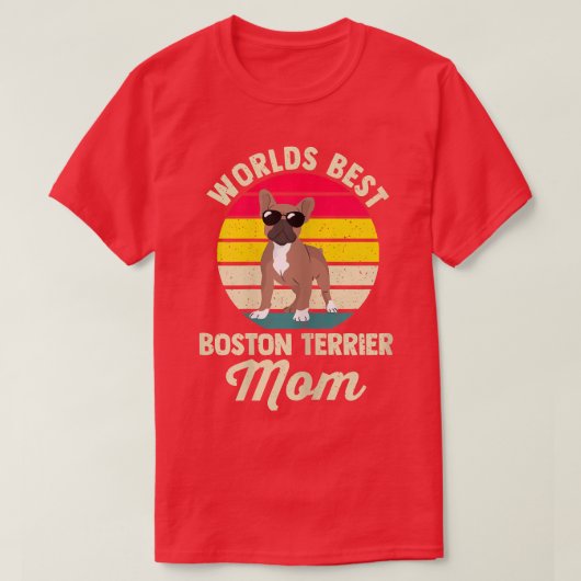 's Werelds beste grens van Boston terrier mama Col T-shirt (Design voorkant)