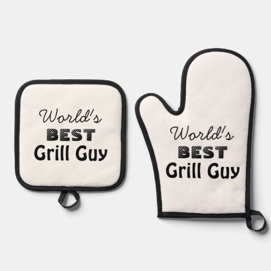 's Werelds beste Grill Guy Mannen Ovenwant & Pannenlap Set (Voorkant)