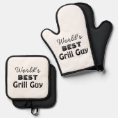 's Werelds beste Grill Guy Mannen Ovenwant & Pannenlap Set (Voorkant / Achterkant)