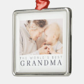 's Werelds beste grootmoeder moderne eenvoudige fo Metalen Ornament (Links)
