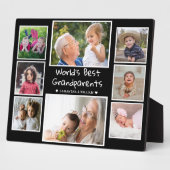 'S Werelds Beste Grootouders 8 Foto Collage Zwart Fotoplaat (Zijkant)