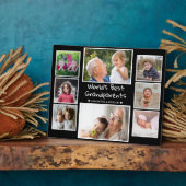 'S Werelds Beste Grootouders 8 Foto Collage Zwart Fotoplaat (Zijkant)