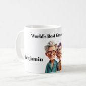 's Werelds beste grootouders - cartoonachtig & gra Koffiemok (Voorkant links)