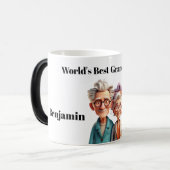 's Werelds beste grootouders - cartoonachtig & gra Magische Mok (Voorkant links)