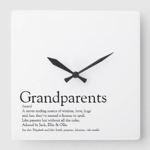 's Werelds beste grootouders-definitie Vierkante Klok