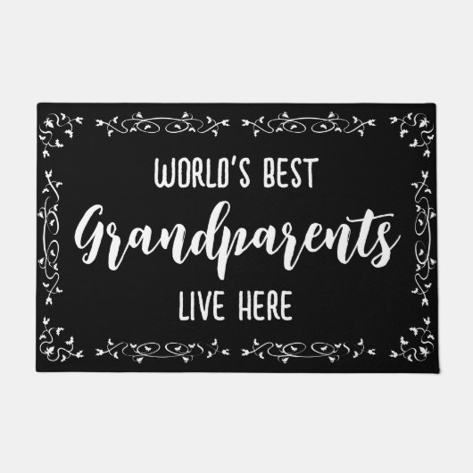 's Werelds beste grootouders wonen hier - Zwart Deurmat (Voorkant)