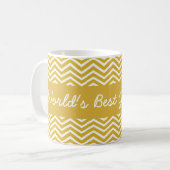 's Werelds beste Grootpop Chevron Mustard Mok (Voorkant links)