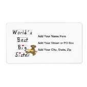 's Werelds beste grote zuster-cadeautjes Etiket (Voorkant)