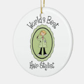 's Werelds beste haar-T - shirts en cadeaus Keramisch Ornament (Links)