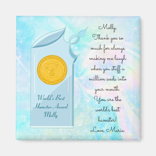 's Werelds beste hamsterglazen trofie en boodschap Magneet (Voorkant)