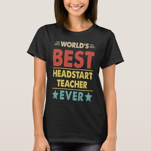 's Werelds beste headstart leraar ouder 1 T-shirt (Voorkant)