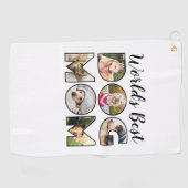 's Werelds beste hond mam 6 foto collage Hondenlie Golfhanddoek (Horizontaal)