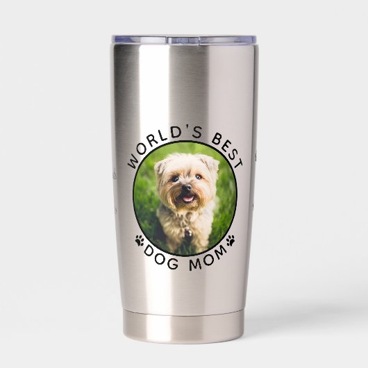 'S Werelds Beste Hond Mam Custom Huisdier Naam Fot Geïsoleerde Drinkbeker (Achterkant)
