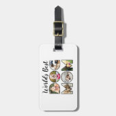'S Werelds Beste Hond Mama Quote 6 Fotocollage Bag Bagagelabel (Voorkant verticaal)