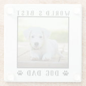 's Werelds beste hond pap schildert foto's Lijst Glazen Onderzetter (Achterkant)