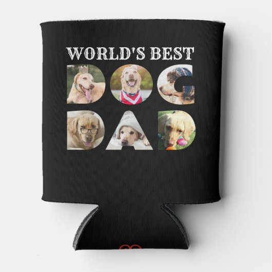 's Werelds beste hond papa 6 foto collage Hondenli Blikjeskoeler (Voorkant)