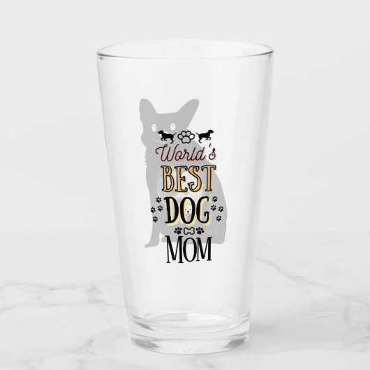 'S Werelds beste hondenmoeder met aangepaste tekst Glas (Voorkant)