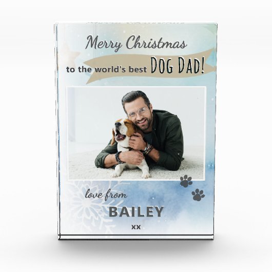 'S Werelds Beste Hondenvader Kerstfotoblok Fotoblokken (Voorkant)
