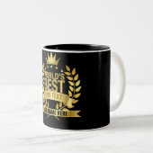 's Werelds beste iedereen zwart en goud 5 ster Tweekleurige Koffiemok (Voorkant rechts)