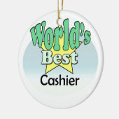 's Werelds beste kassier Keramisch Ornament (Links)