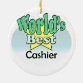 's Werelds beste kassier Keramisch Ornament (Achterkant)