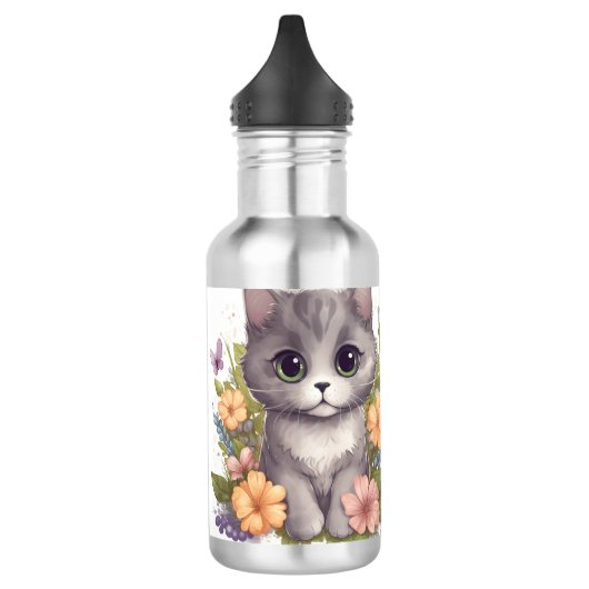 's Werelds beste kat mam Cute Grey Kat Waterfles (Links)