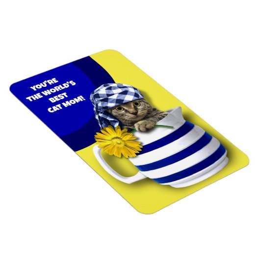 's Werelds beste kat mam. Cute Kitten Moederdag Magneet (Rechterzijde)
