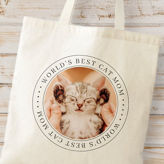 's Werelds beste kat mam Klassieke Eenvoudige Foto Tote Bag
