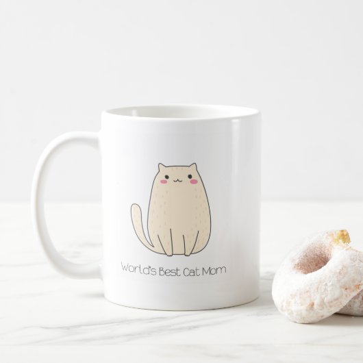 's Werelds beste kat-mam-Mok Koffiemok (Met donut)