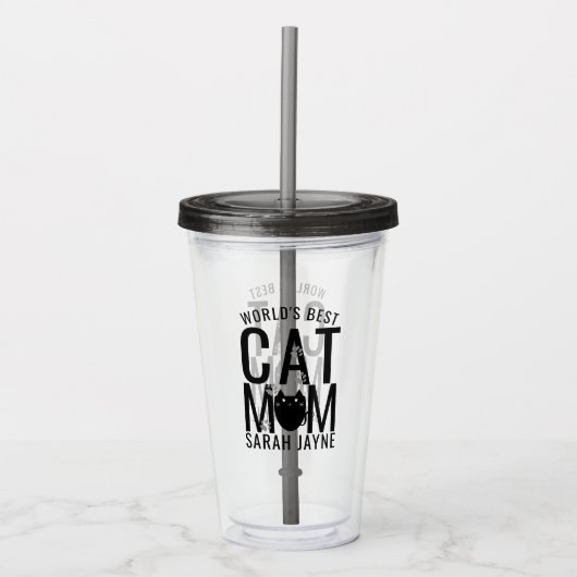 's Werelds beste kat mam persoonlijke acryltumbler Acryl Drinkbeker (Voorkant)