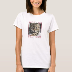 's Werelds beste kat mam roze schilderafdrukken fo T-shirt