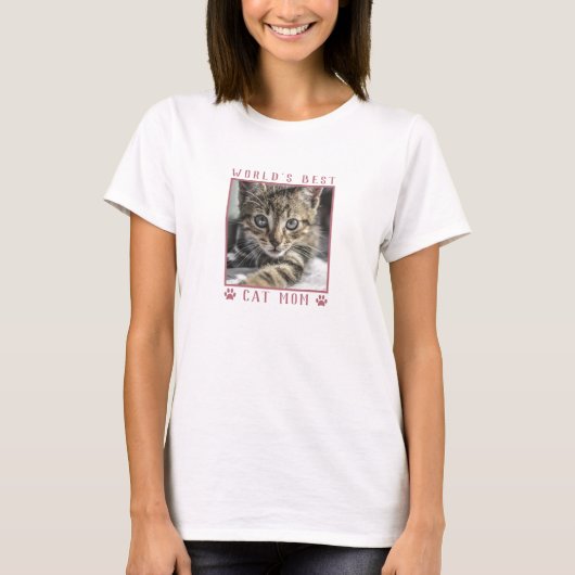 's Werelds beste kat mam roze schilderafdrukken fo T-shirt (Voorkant)