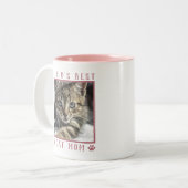 's Werelds beste kat mam roze schilderafdrukken fo Tweekleurige Koffiemok (Voorkant links)