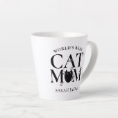 's Werelds beste kat mam Schattige gepersonaliseer Latte Mok (Rechterhoek)