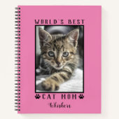 's Werelds beste kat mam schildert foto's Pet roze Notitieboek (Voorkant)