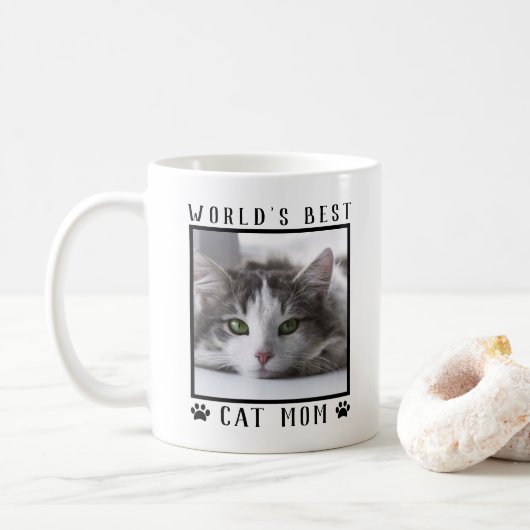 's Werelds beste kat-mam schildert Lijst voor foto Koffiemok (Met donut)