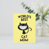 's Werelds beste kat moeder. Fun Briefkaart (Staand voorkant)