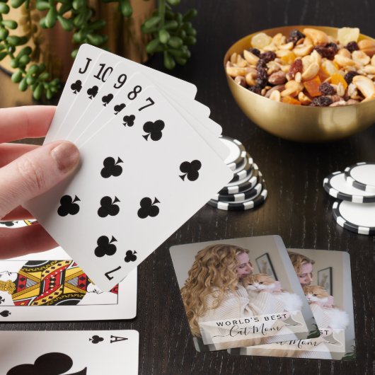 'S Werelds beste kattenmoeder gepersonaliseerde fo Pokerkaarten (Insitu)