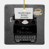 's Werelds beste kerstversiering voor tekstschrijf Keramisch Ornament (Achterkant)