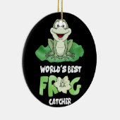 's Werelds beste kikkervisser kikkervisjager Keramisch Ornament (Rechts)